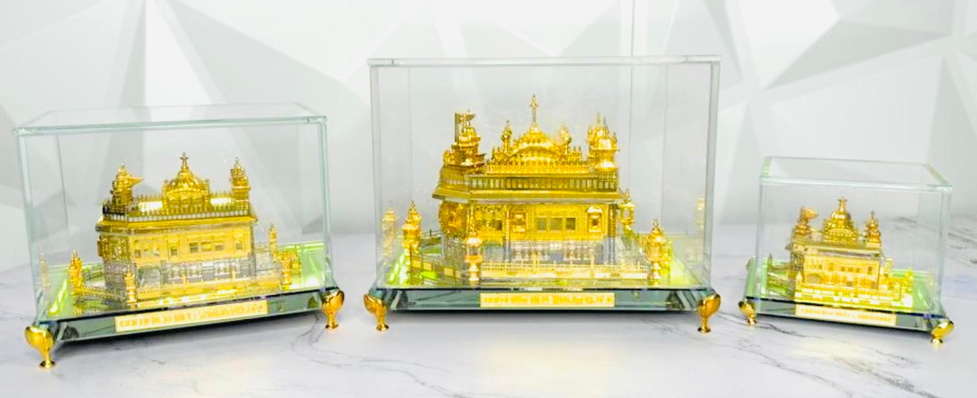 Golden Temple Amritsar 24k Gold Plated. Square Glass.
