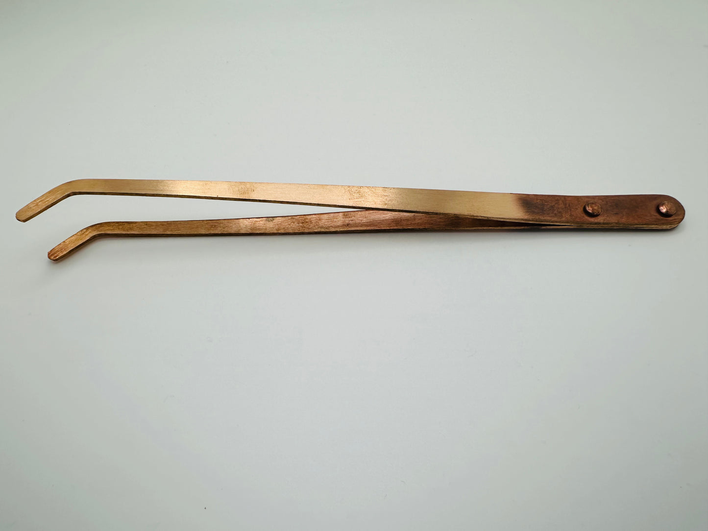 Copper Tong Curved. 9 inches Hand Made.