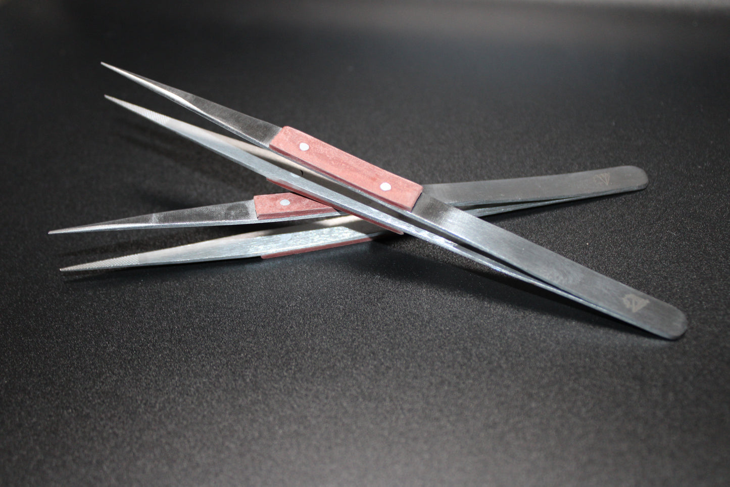 Diamond Fine Tweezers with Fiber Grip. Jewlery Tools.