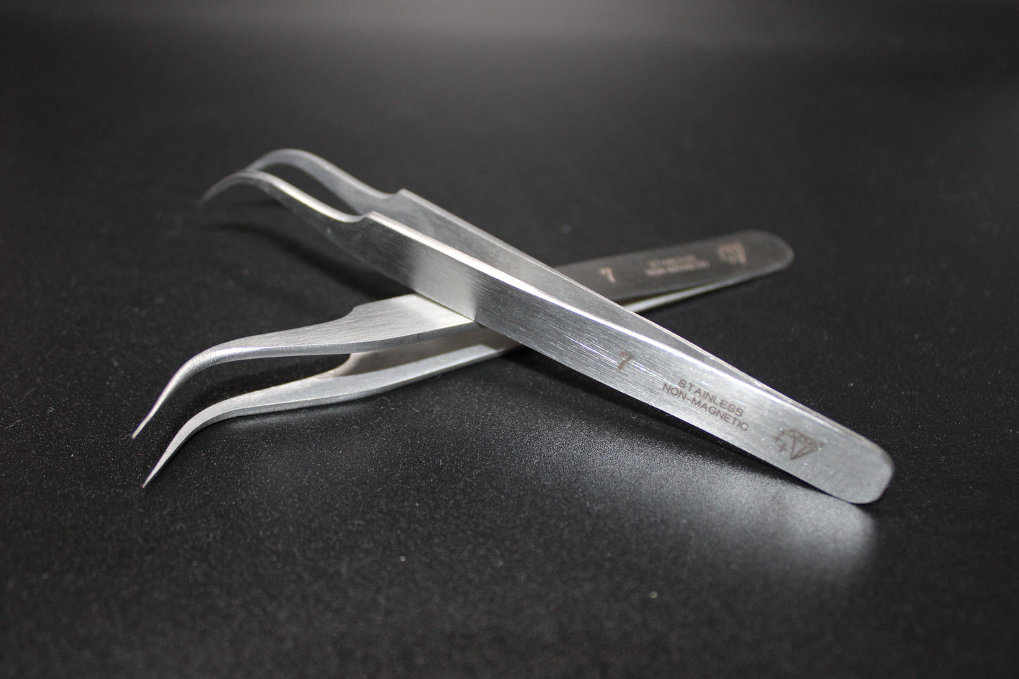 Diamond star Tweezers #7 High-precision. Non Magnetic Stainless Steel. Hand Made