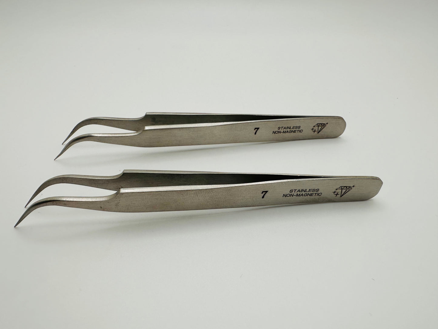 Diamond star Tweezers #7 High-precision. Non Magnetic Stainless Steel. Hand Made
