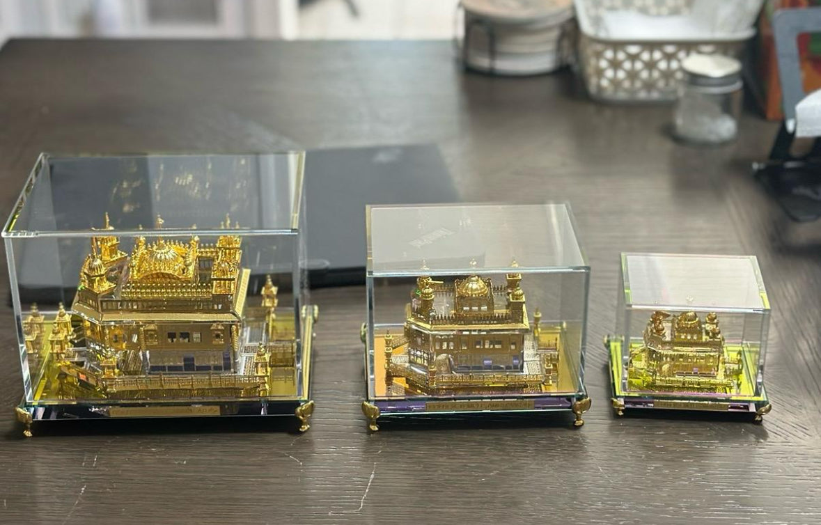 Golden Temple Amritsar 24k Gold Plated. Square Glass.