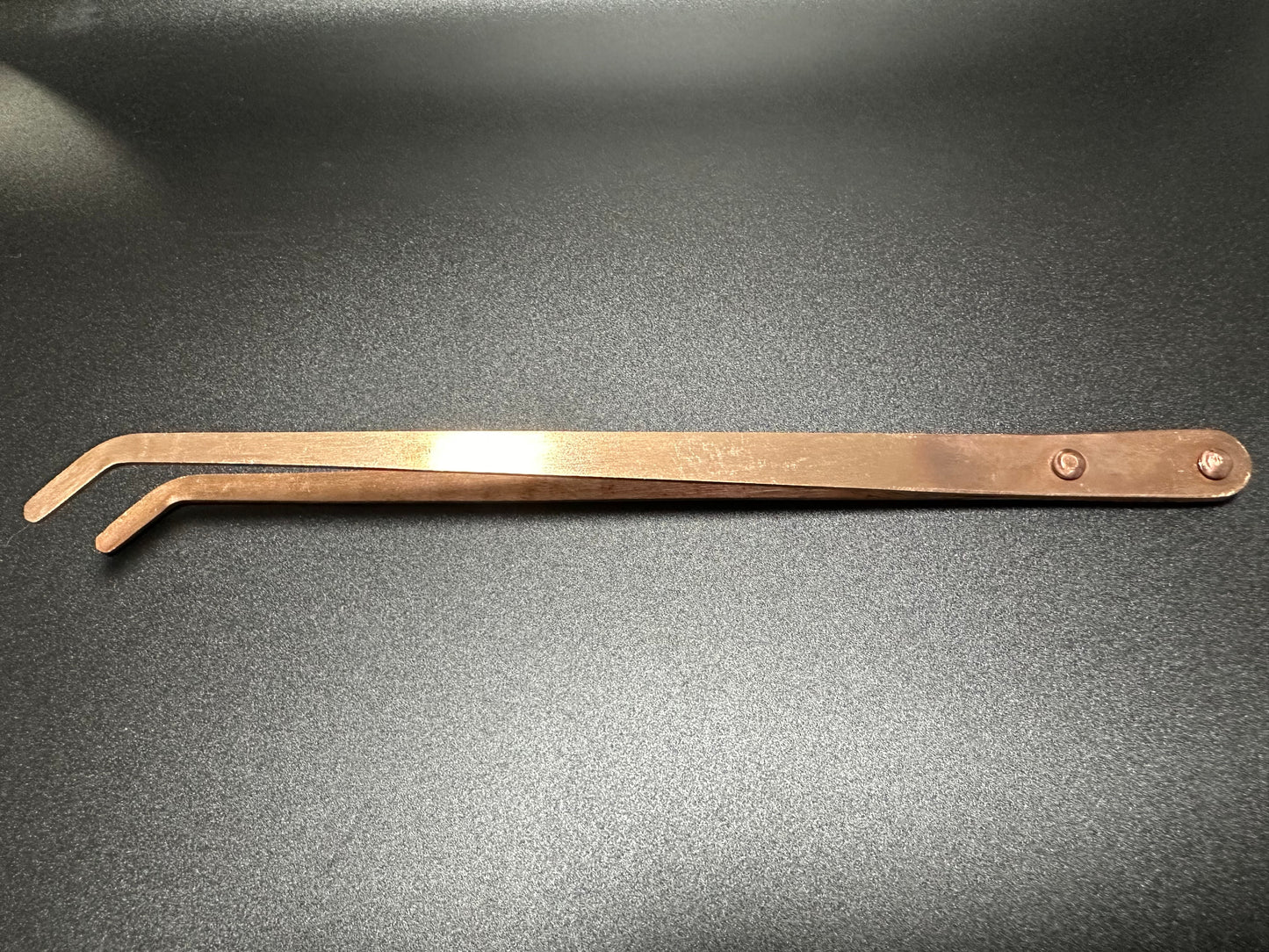 Copper Tong Curved. 9 inches Hand Made.