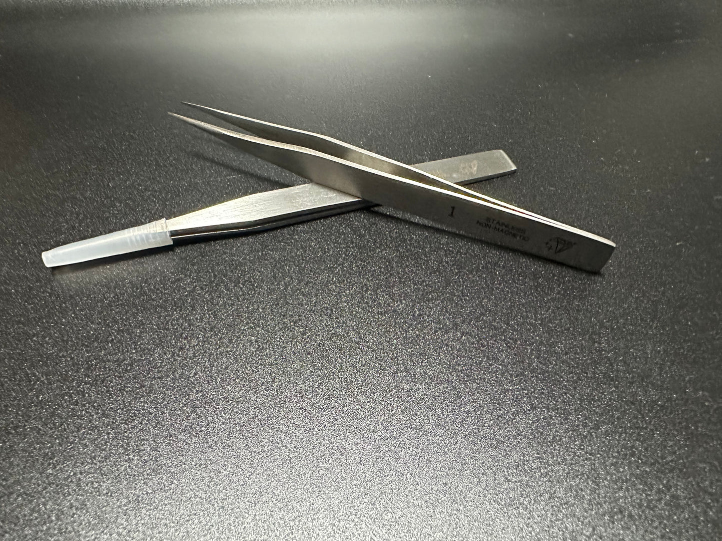 Diamond star Tweezers # 1. Stainless Steel Non Magnetic. Hand made.