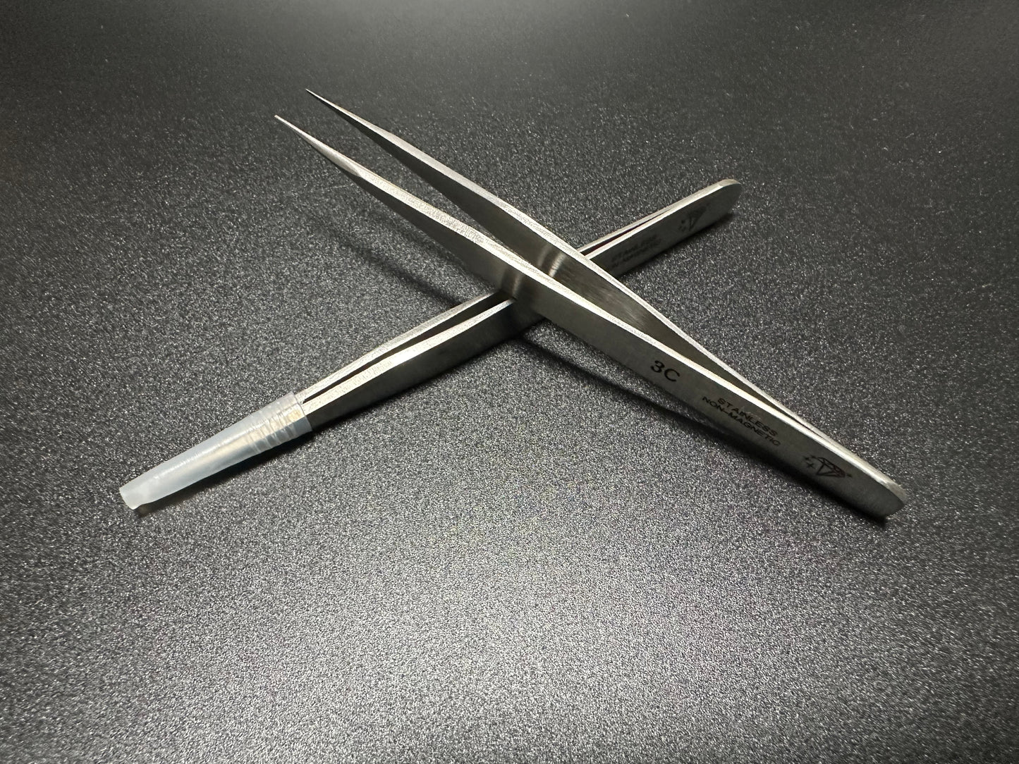 Diamond star Tweezers #3C Stainless Steel Non Magnetic. Hand made