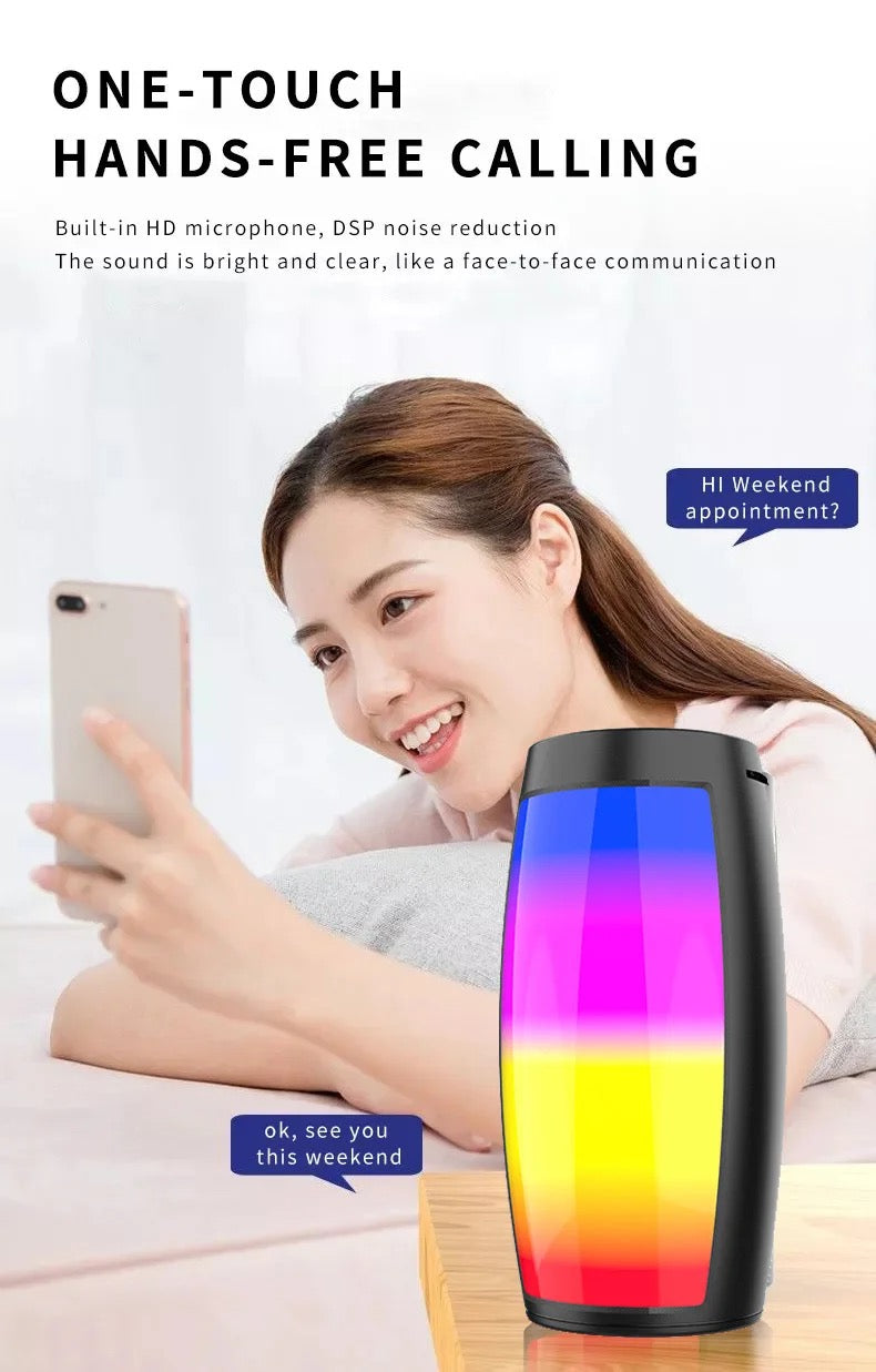 Led Multi Color Light up BlueTooth Speaker. Light weight BlueTooth speaker. Easy to carry. Great for Travel Camping and hiking.