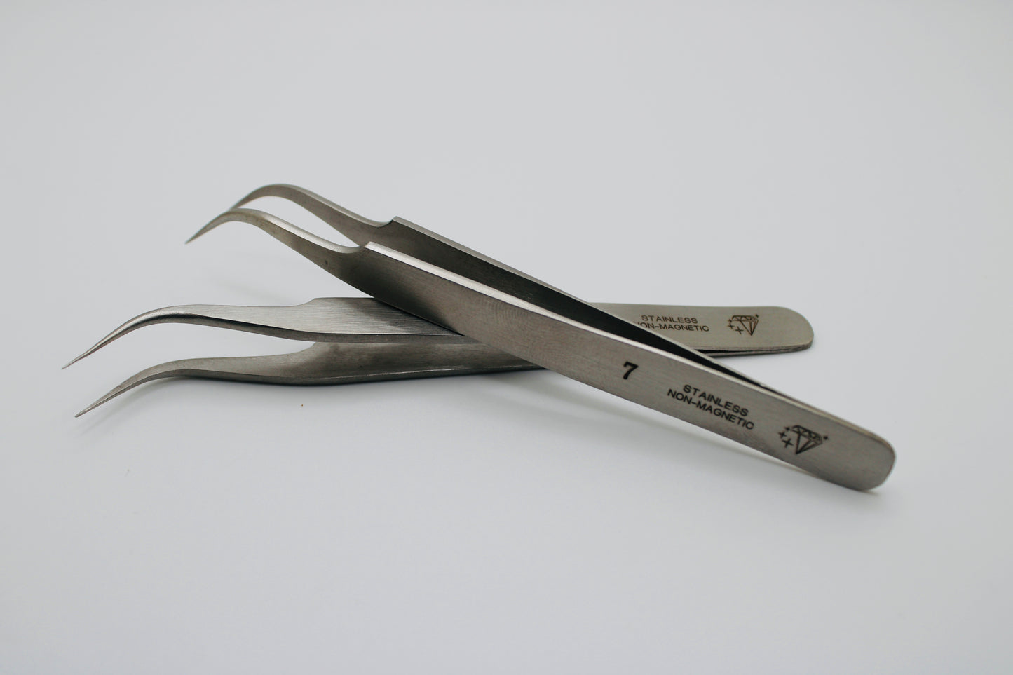 Diamond star Tweezers #7 High-precision. Non Magnetic Stainless Steel. Hand Made