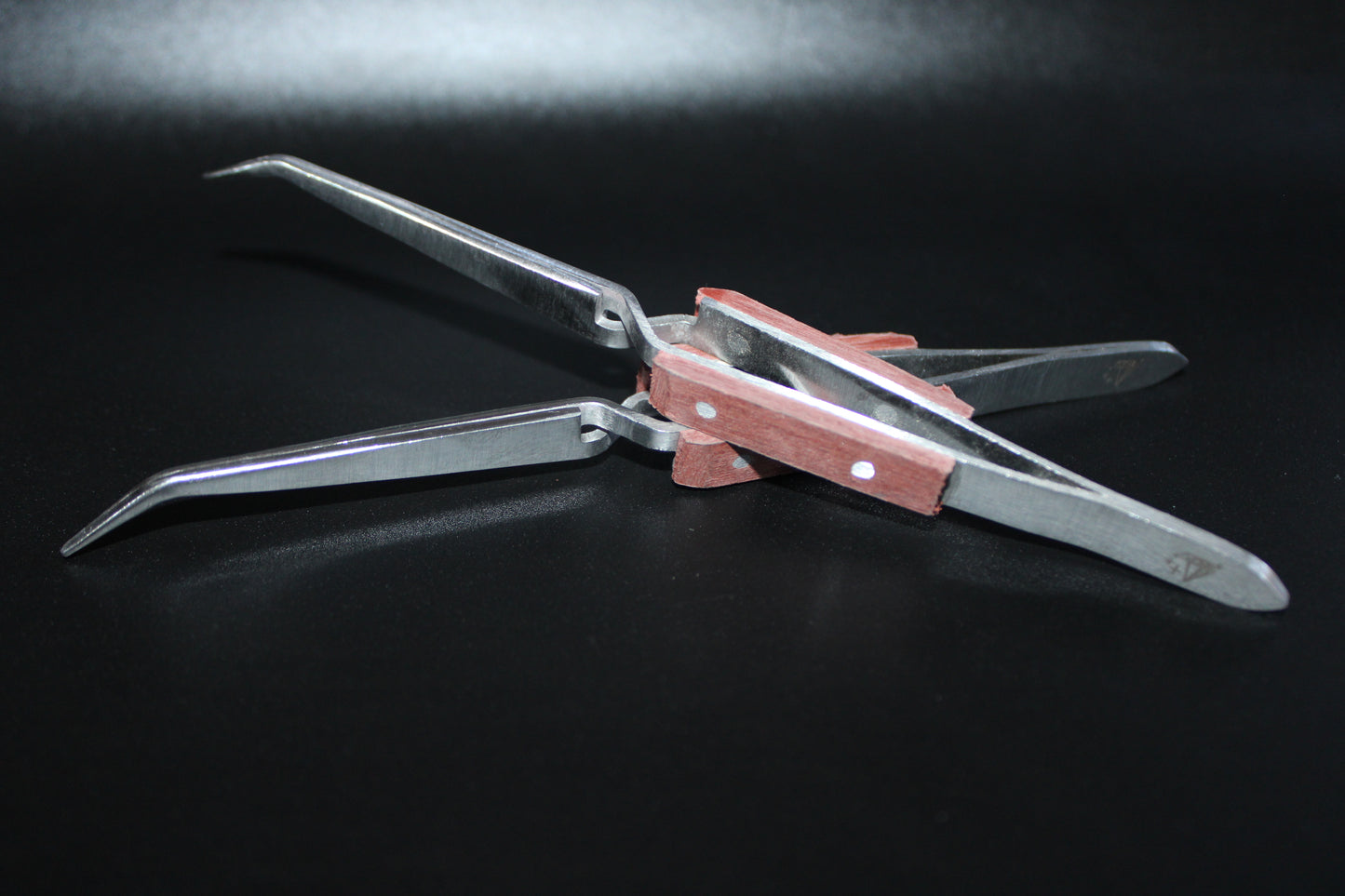 Soldering Tweezers with Fiber Grip X Lock. 6.5”-Curved. For jewelry.