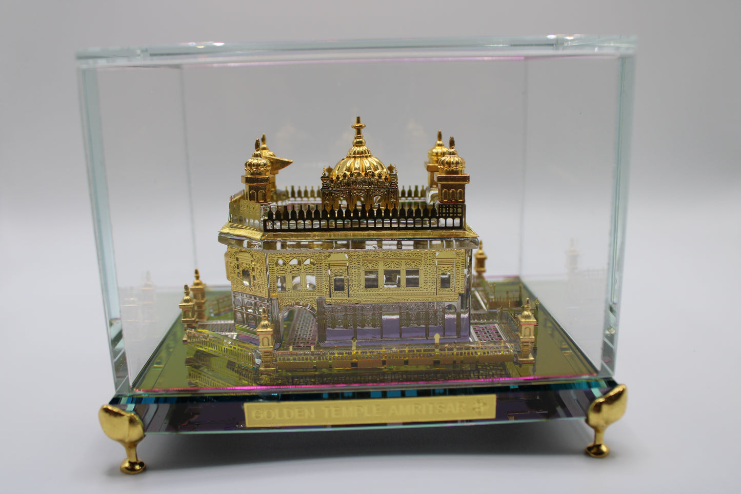 Golden Temple Amritsar 24k Gold Plated. Square Glass.