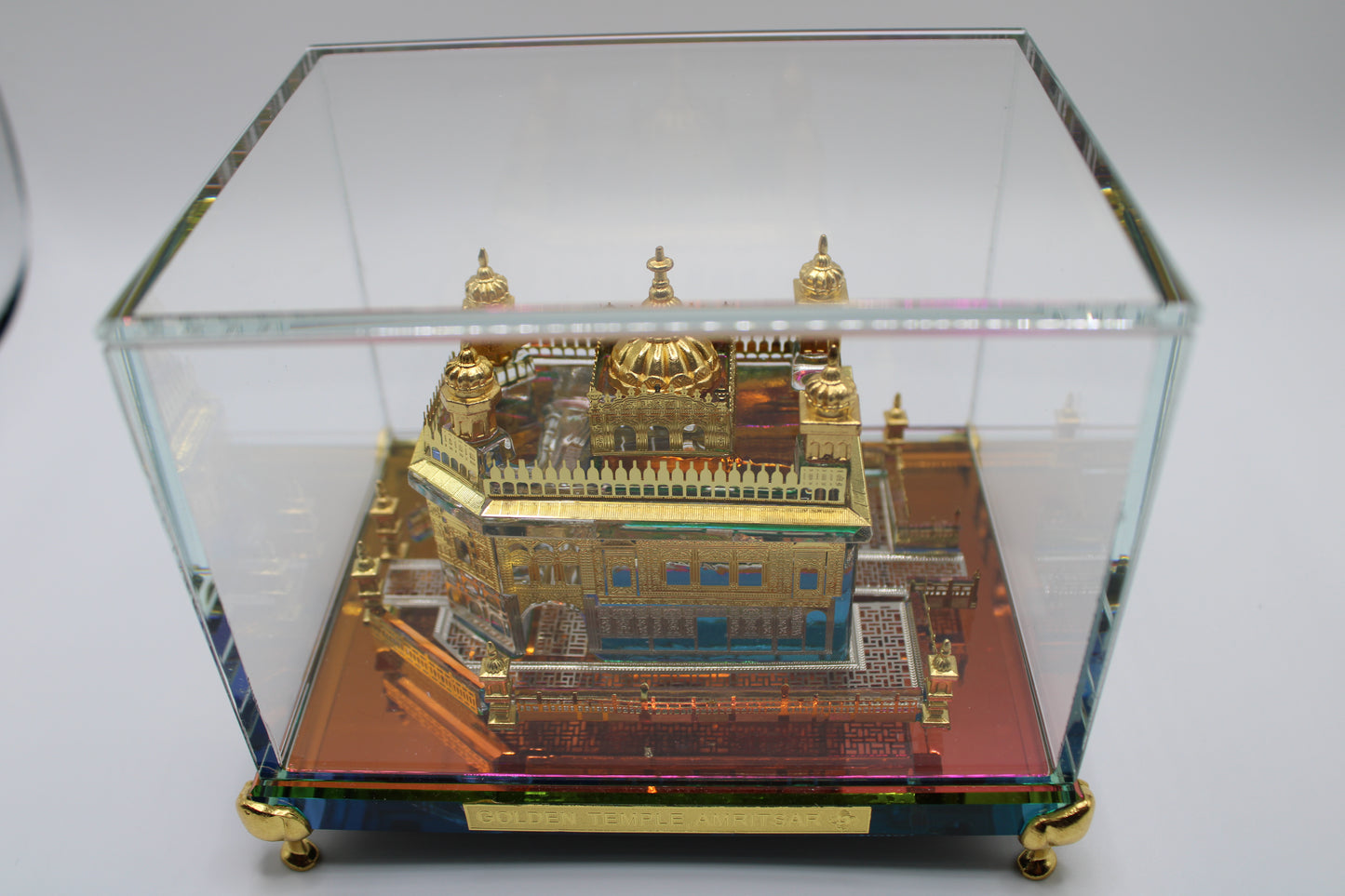 Golden Temple Amritsar 24k Gold Plated. Square Glass.