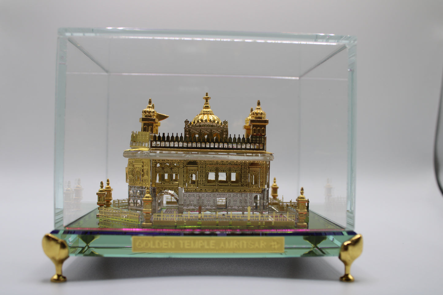 Golden Temple Amritsar 24k Gold Plated. Square Glass.