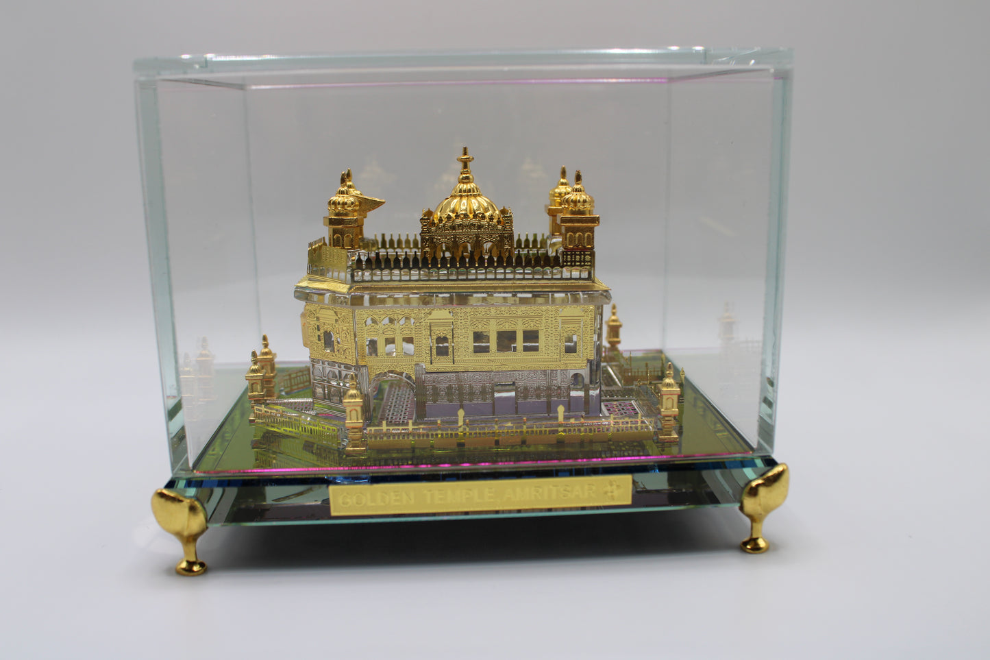 Golden Temple Amritsar 24k Gold Plated. Square Glass.