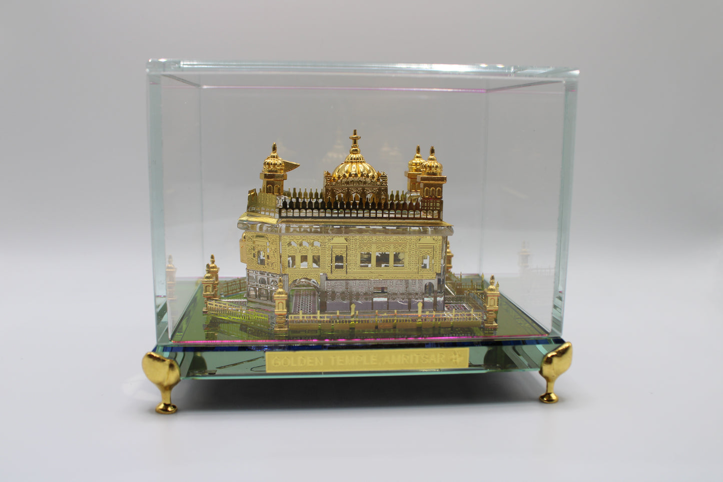 Golden Temple Amritsar 24k Gold Plated. Square Glass.