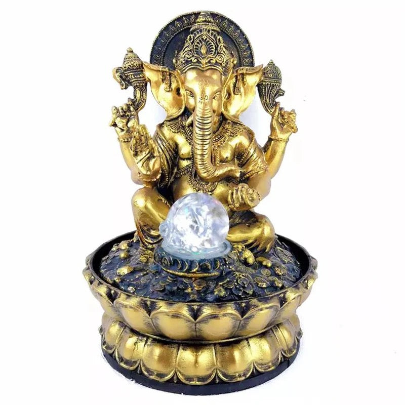 Lord Ganesha Water Fountain with Led Lights. Vastu