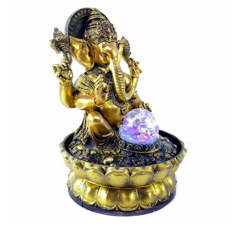 Lord Ganesha Water Fountain with Led Lights. Vastu