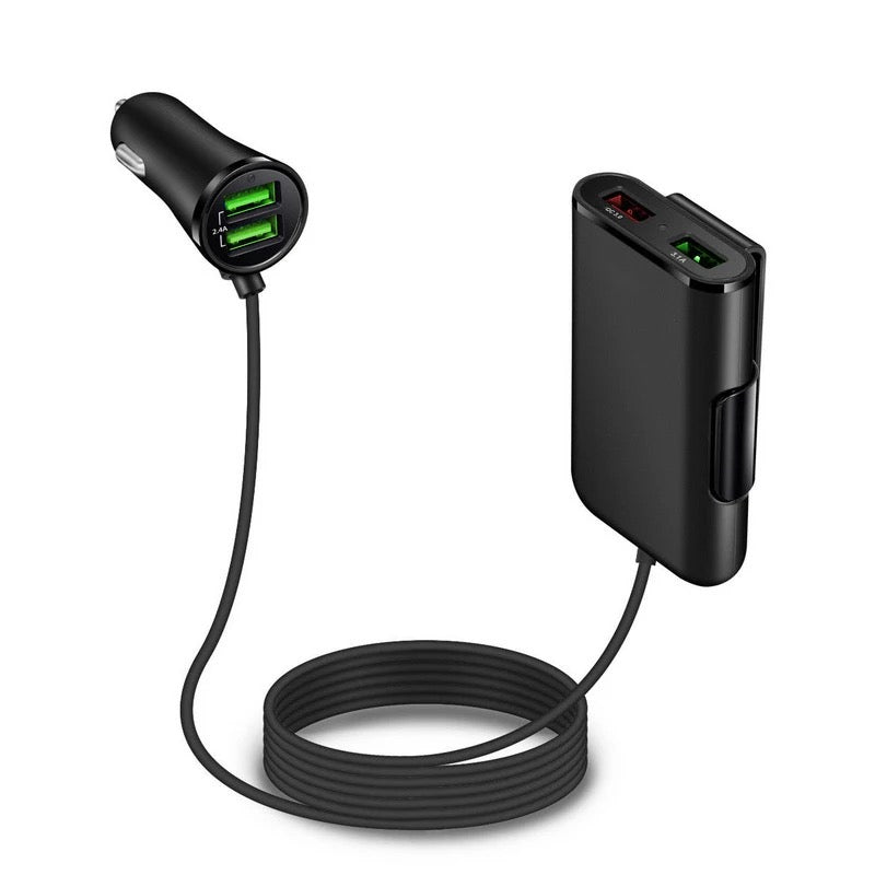 4 in 1 QC 3.0 Car Charger. 1.7m Cable 5v 8A front Rear power Adapter.