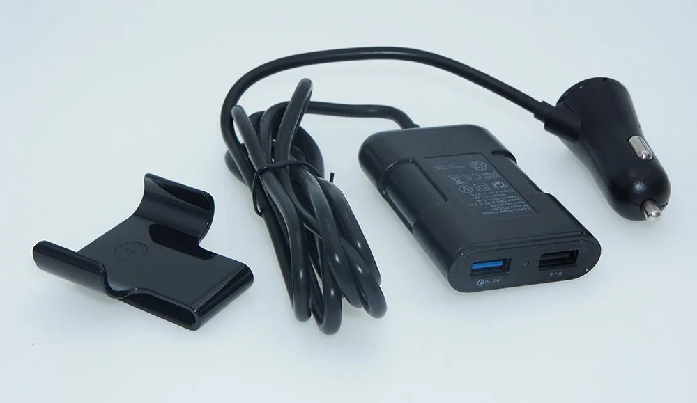 4 in 1 QC 3.0 Car Charger. 1.7m Cable 5v 8A front Rear power Adapter.