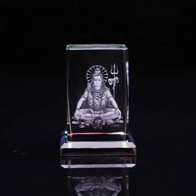 Lord Shiva. k9 Led Base With Multi Color Rotating Base. Gift Set Box.