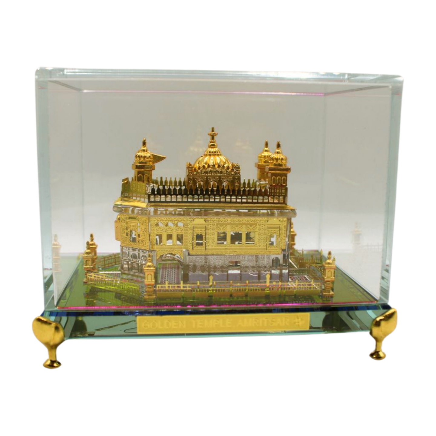 Golden Temple Amritsar 24k Gold Plated. Square Glass.