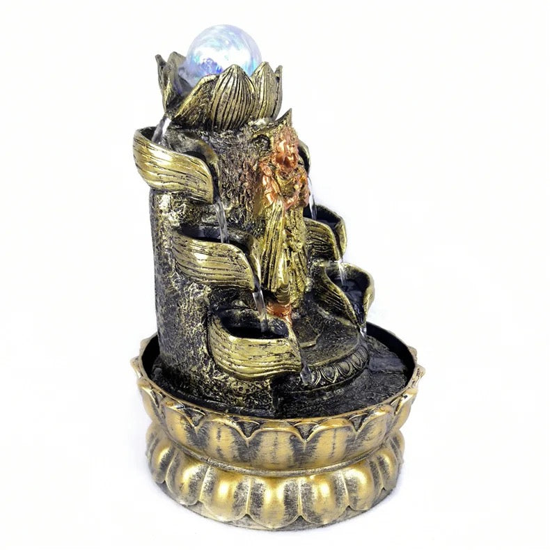 Lord Krishna-Radha Water Fountain with LED Lights. Rolling Ball