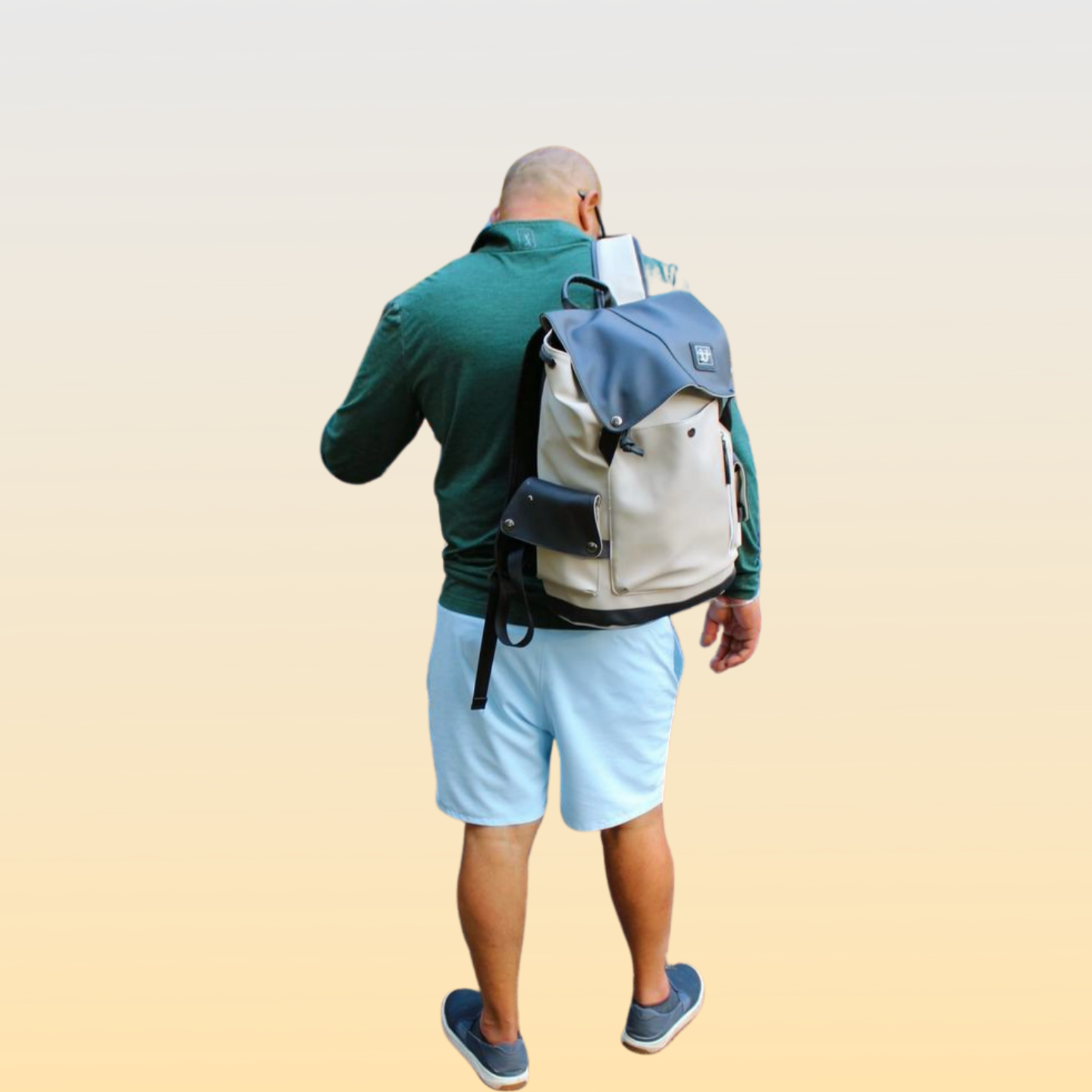 Leather backpack. For Business and Travel. Fits Laptop, Chromebook, iPads Tablets and also supports power bank to charge your phone or Tablets,
