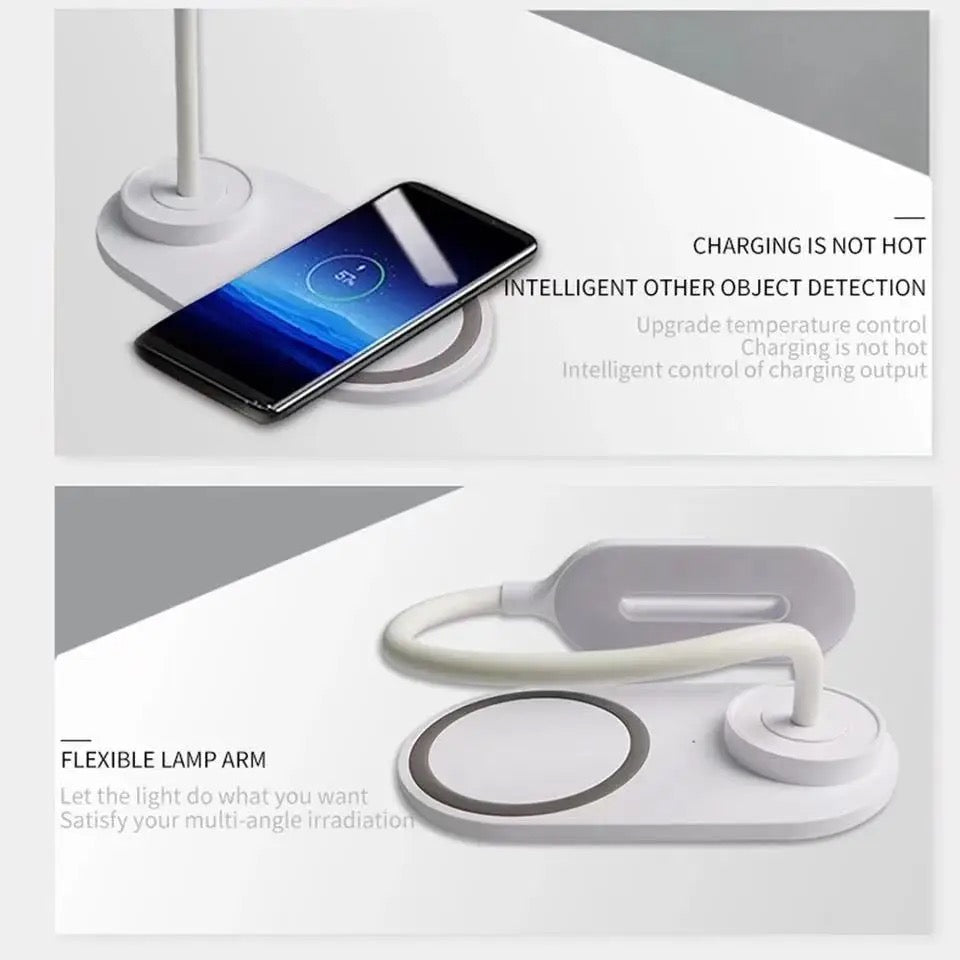 10W Quick Charging Wireless Charger and Eye-Caring Lamp