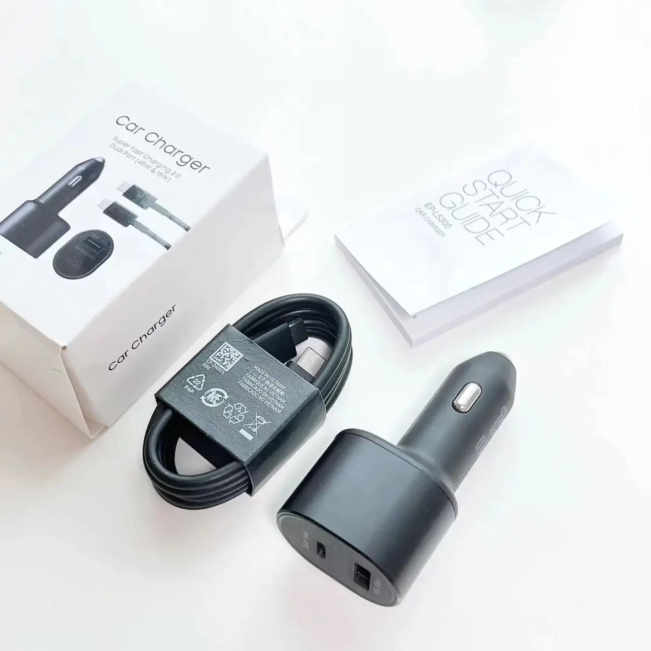 Car Charger super fast 45w Type-c. 15w Usb Dual port