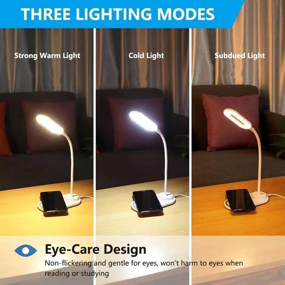 10W Quick Charging Wireless Charger and Eye-Caring Lamp