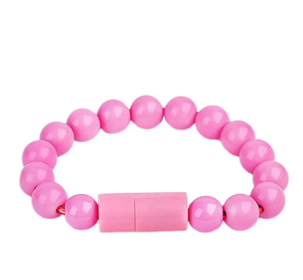 Bead Pure Color Bracelet USB Charging Cable for iPhone.