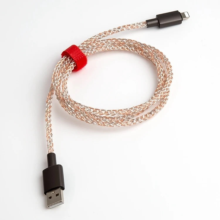 66w RGB led flowing usb to lighting fast charging cable