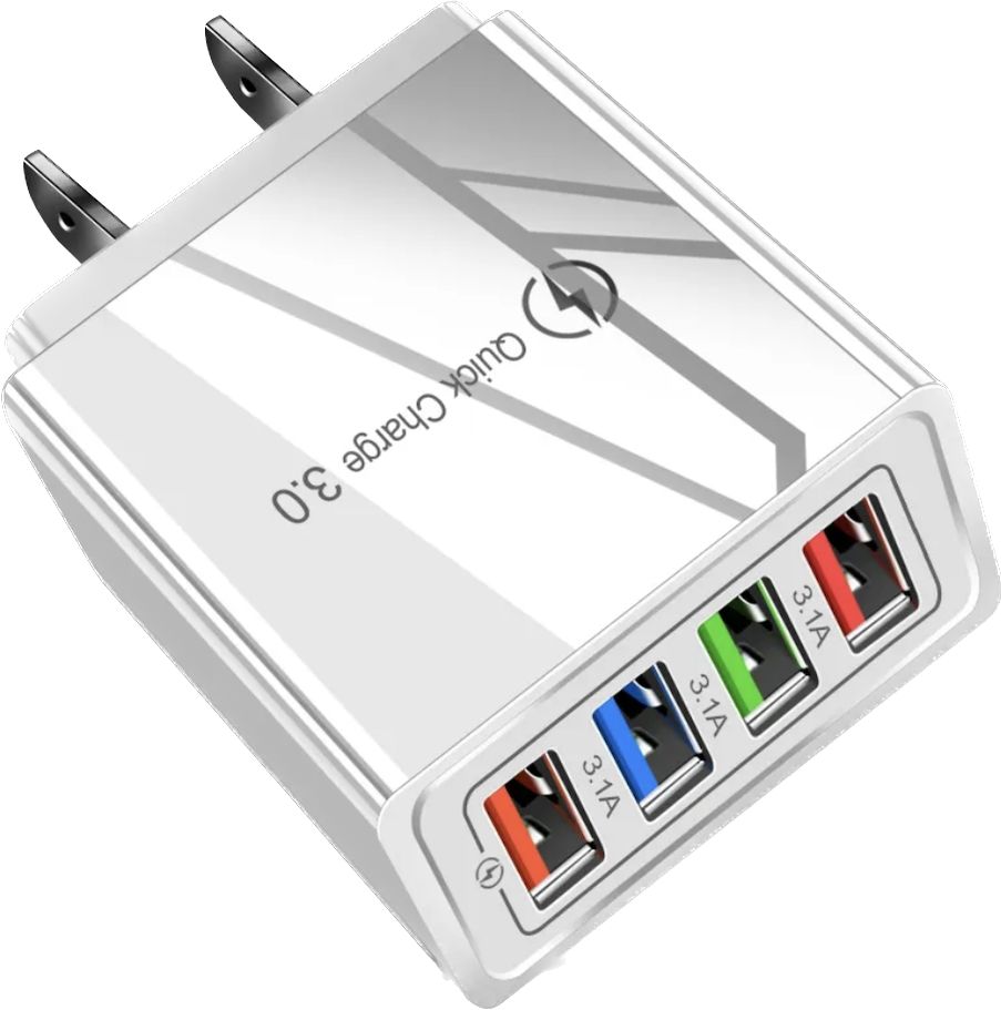 EXTRA LIGHT WEIGHT- Fast Phone Charging. 5v 3.1A 48w QC 3.0 Universal charger. Travel Charger. Charger for iPhone, Samsung..