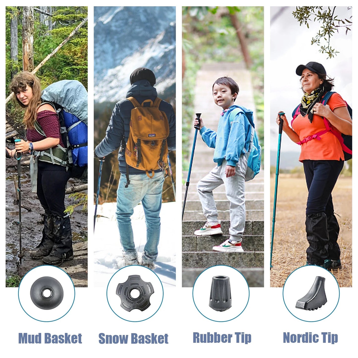 TOLKA Outdoor Ultralight Telescopic Trekking Pole kit. Mountains Hiking