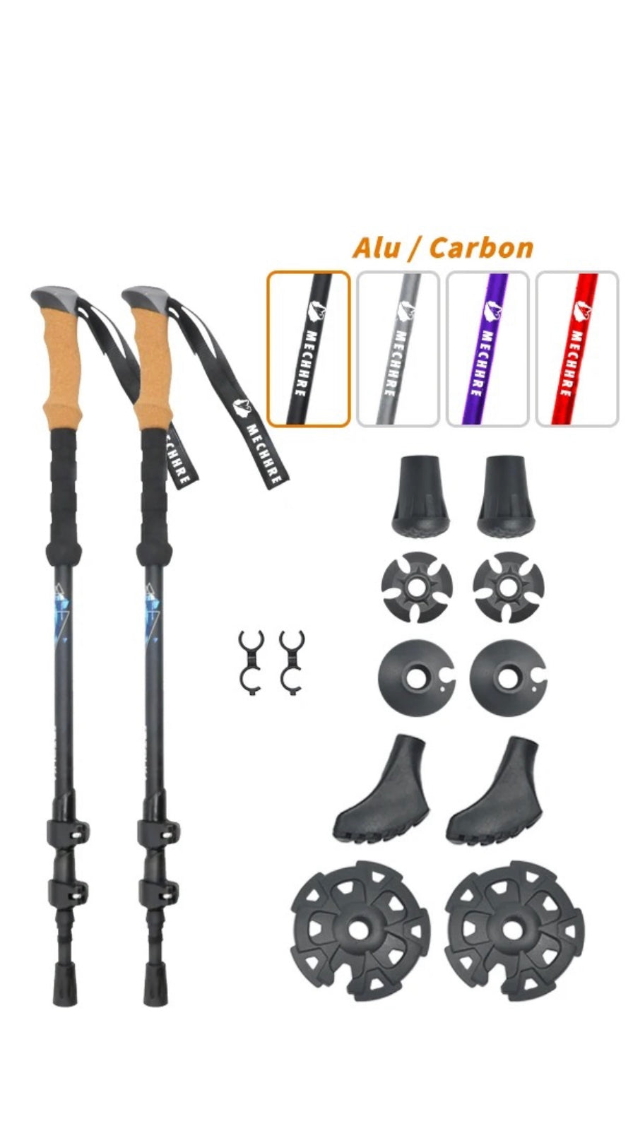TOLKA Outdoor Ultralight Telescopic Trekking Pole kit. Mountains Hiking