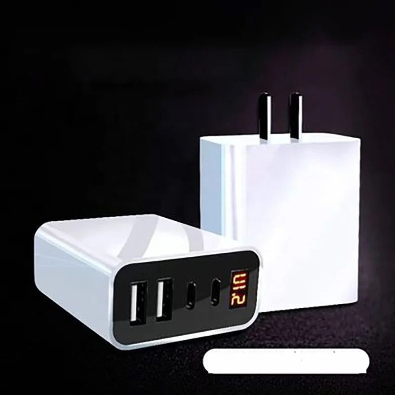 20w Fast Wall Charger with 4 Ports. 2 USB ports. 2 Type-c