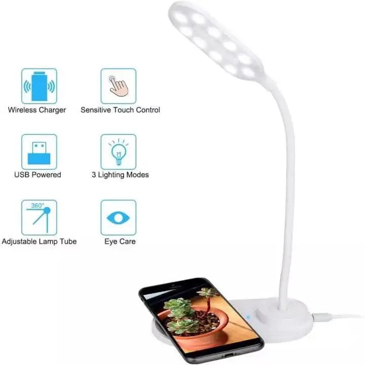 10W Quick Charging Wireless Charger and Eye-Caring Lamp