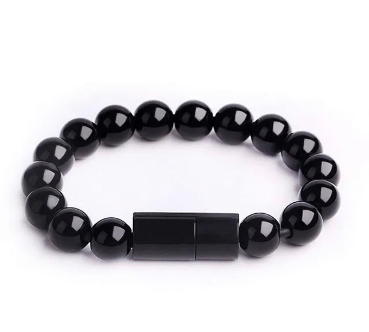 Bead Pure Color Bracelet USB Charging Cable for iPhone.