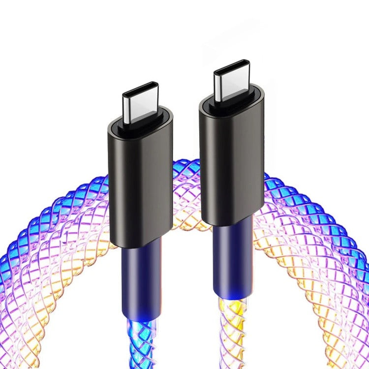 66w RGB led flowing usb to lighting fast charging cable