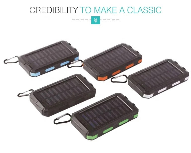 20000mah Solar Waterproof Power Bank with LED Flash light