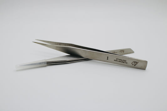 Diamond star Tweezers # 1. Stainless Steel Non Magnetic. Hand made.