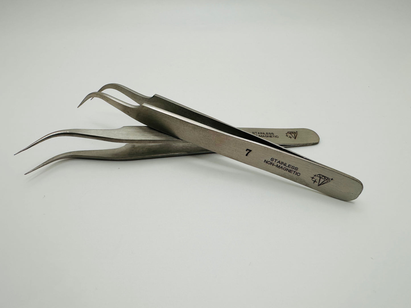Diamond star Tweezers #7 High-precision. Non Magnetic Stainless Steel. Hand Made