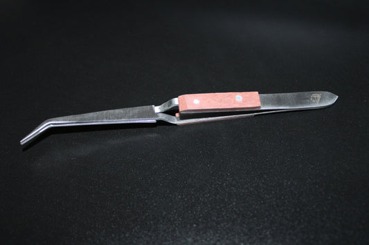 Soldering Tweezers with Fiber Grip X Lock. 6.5”-Curved. For jewelry.