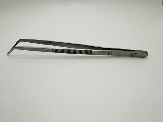 Diamondstar Dental Tweezers Slim Body w/pin Curved.