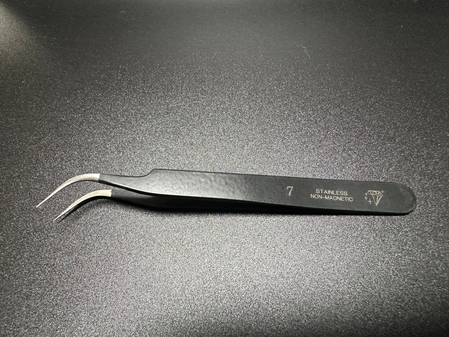 Tweezers # 7. Black. Stainless steel Non Magnetic.