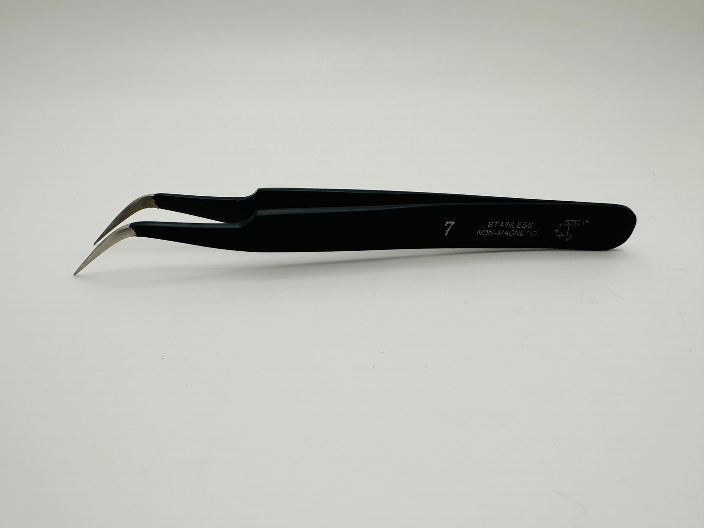 Tweezers # 7. Black. Stainless steel Non Magnetic.
